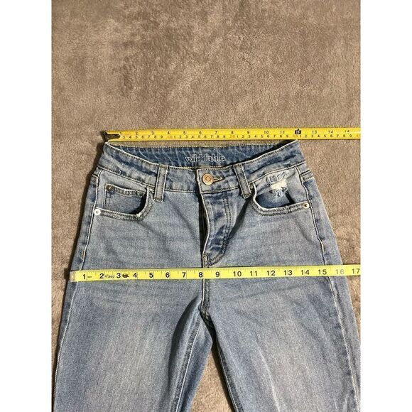 Wild Fable Womens Jeans 00 Light Blue Wash Mom Distressed Stretch (F4) - Picture 5 of 8